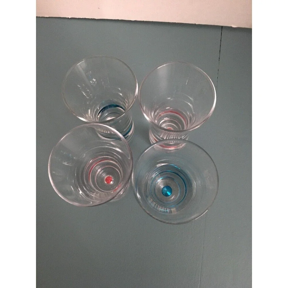 Di Amore 4 Bubble Shot Glasses 2 Red Bubble 2 Blue